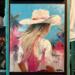The original painting Coastal Cowgirl by Tiffany Bohrer hanging in my art studio.  